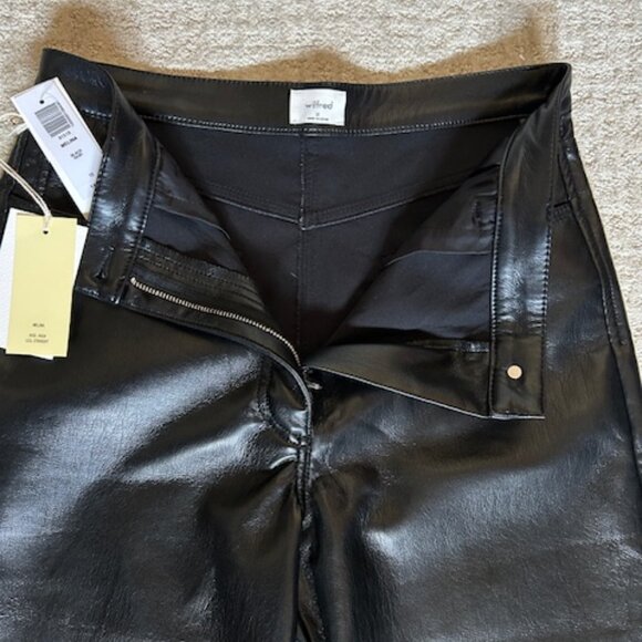 NWT Aritzia Melina High Rise Straight Leg Faux Leather Pant Size 10 - Picture 3 of 3